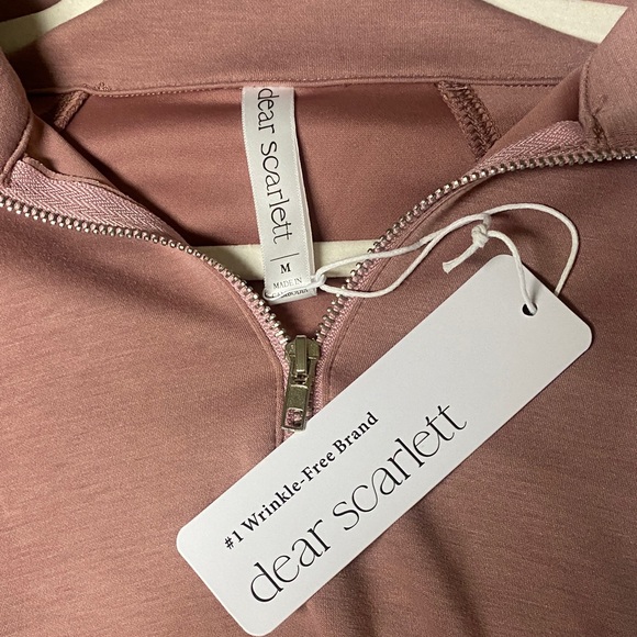 NWT- Dear Scarlett Dusty Rose Quarter-Zip Sweatshirt, Sz M - Picture 5 of 6